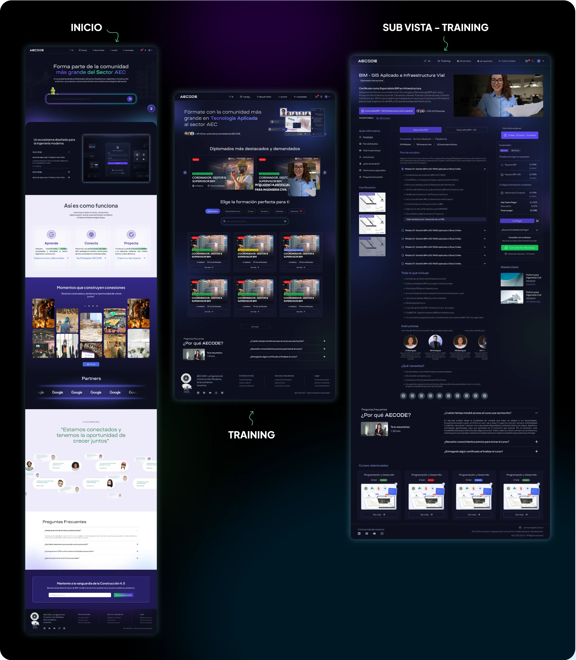 Propuesta visual final del UI Design de Aecode