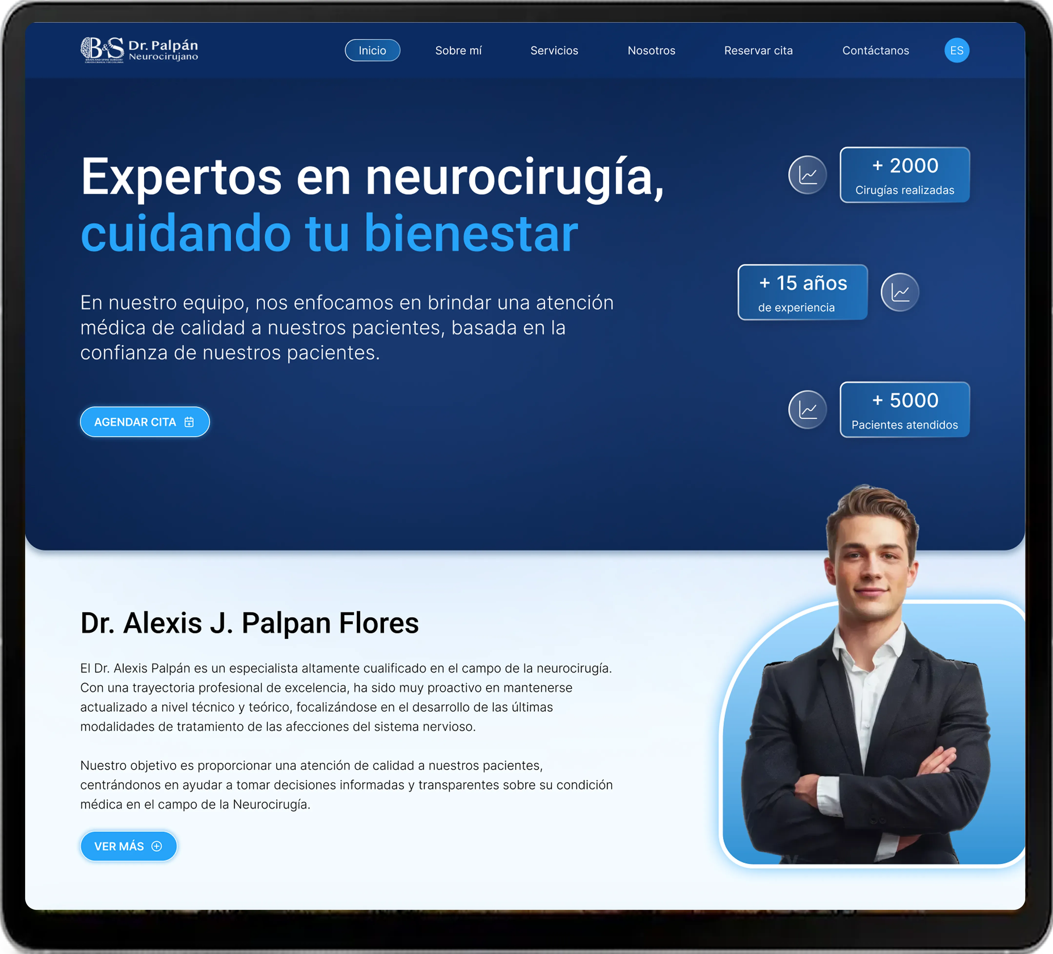 Pantallas realizadas en alta fidelidad para Neurosurgeon