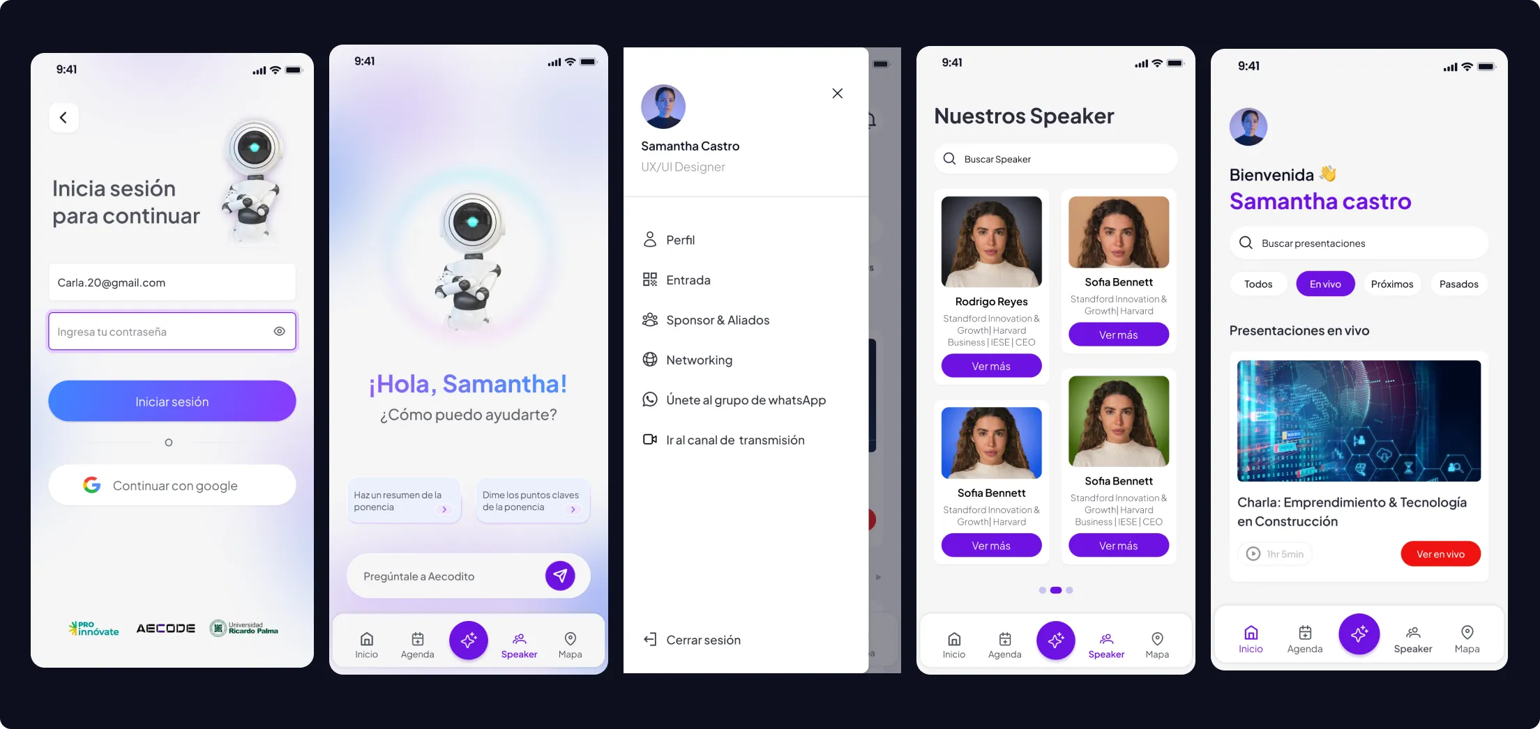Flujos y bosquejos para el prototipo